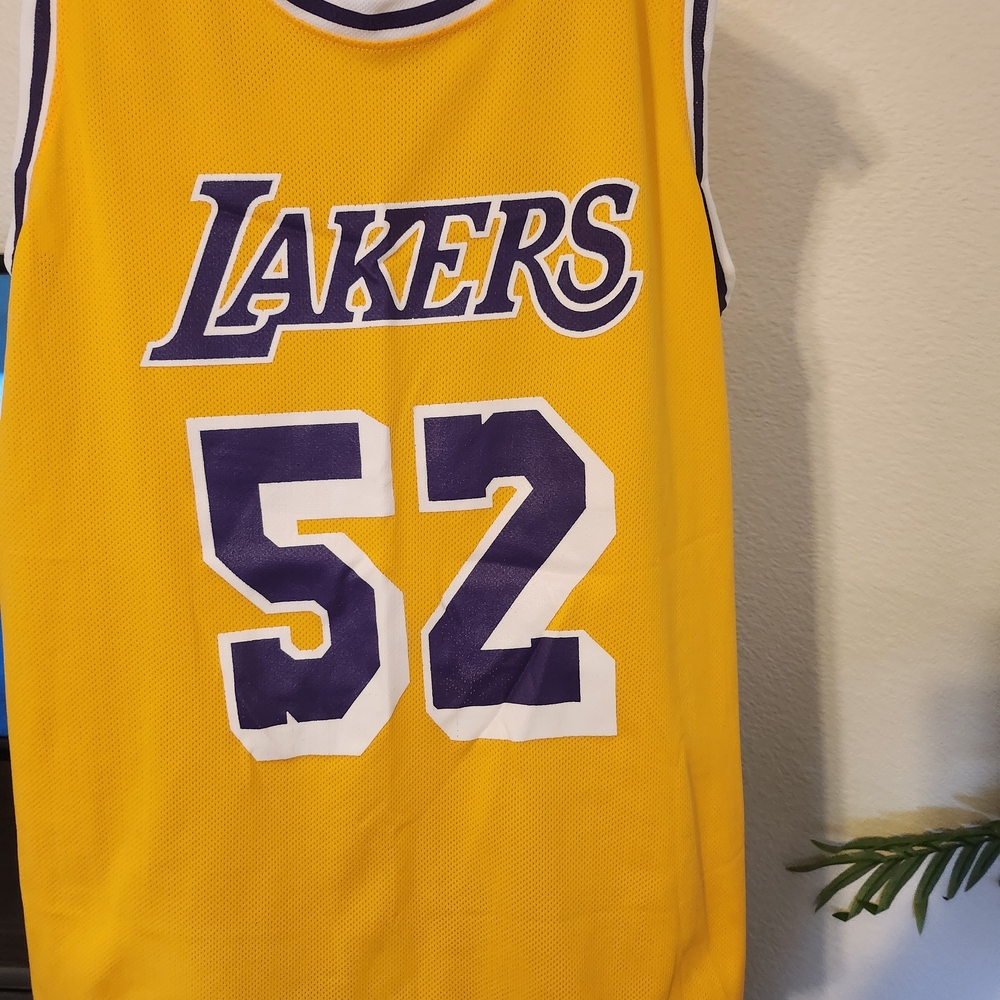 Yellow Lakers Jersey with Purple and White Accents
